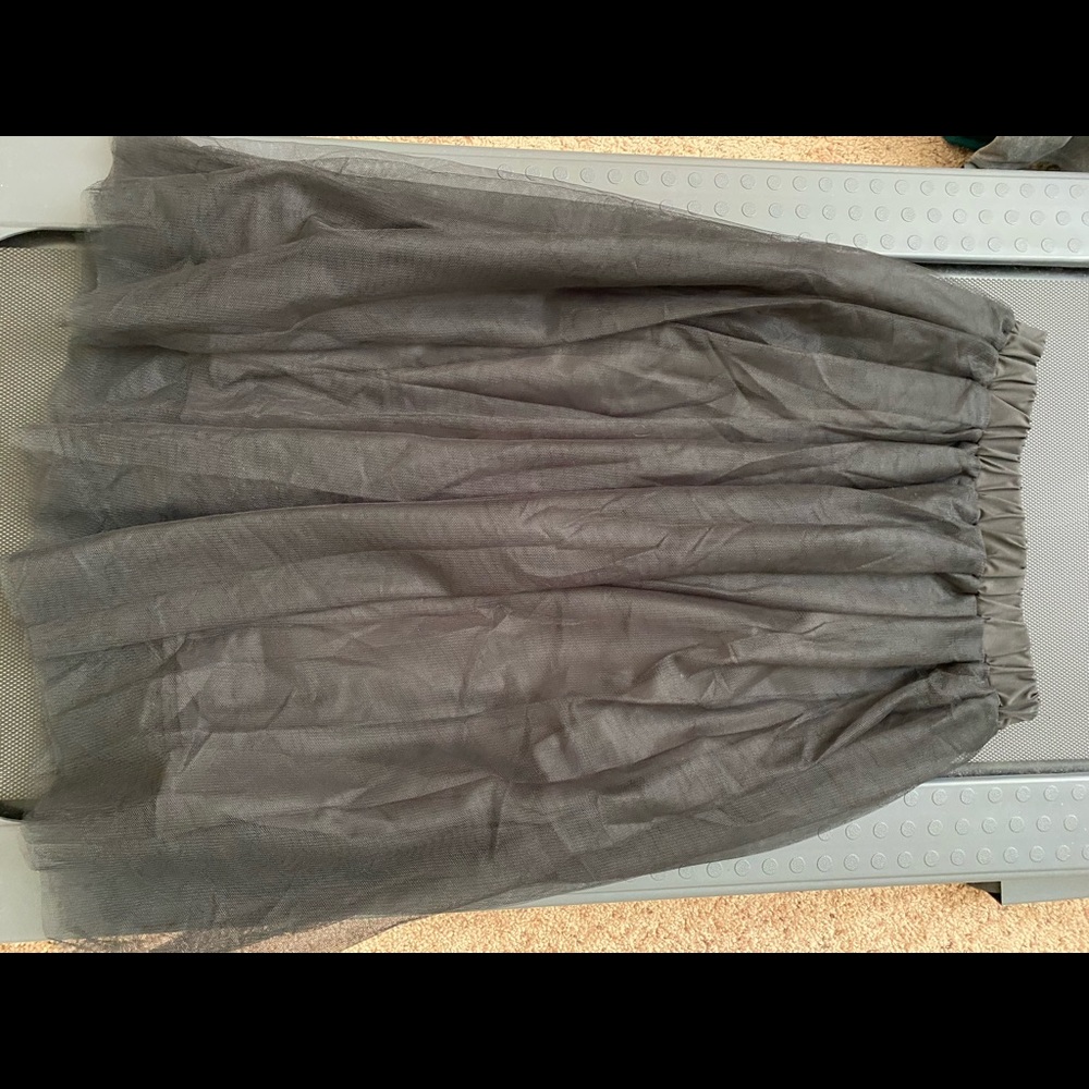 Black Tulle Midi Skirt